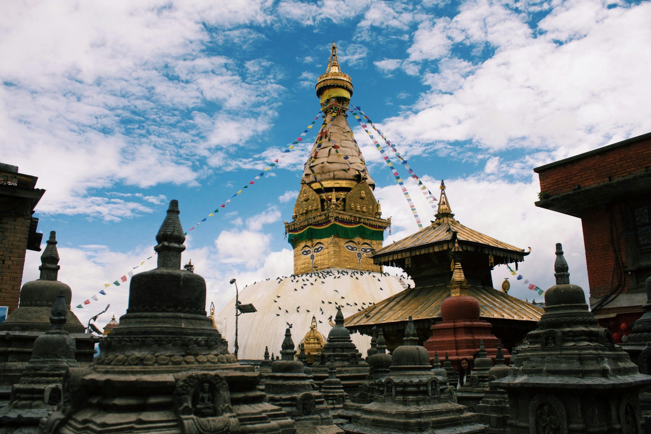 Beautiful image of Swayambhunath Stupa in Kathmandu, Nepal, showcasing intricate architecture and cultural heritage.
